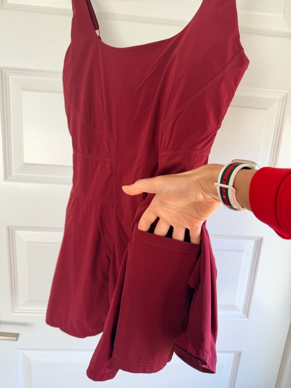 POPFLEX Tiebreaker Superdress Crimson Red Size M Built-in shorts w/pockets - Picture 6 of 7